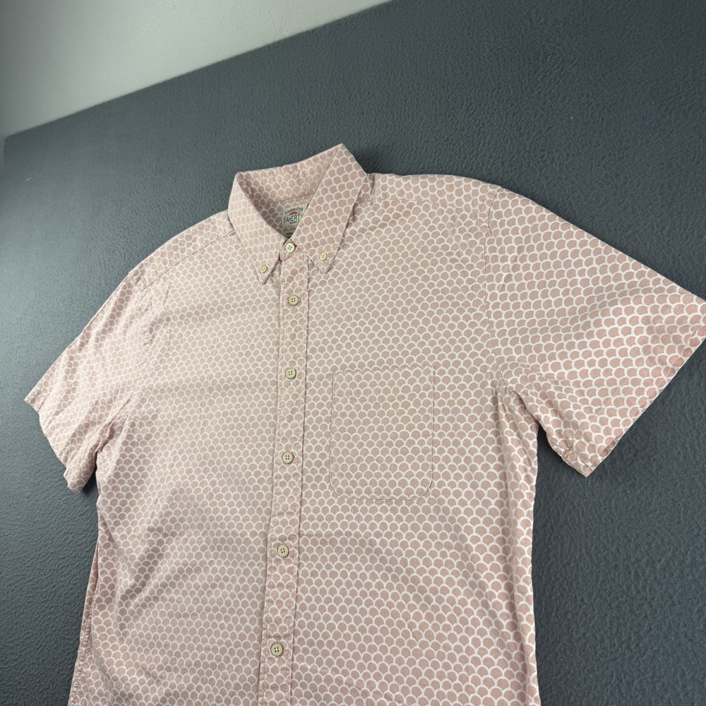 Faherty Shirt Men's M Pink Playa Fishscale Redux Print AOP Oxford Classic Taper